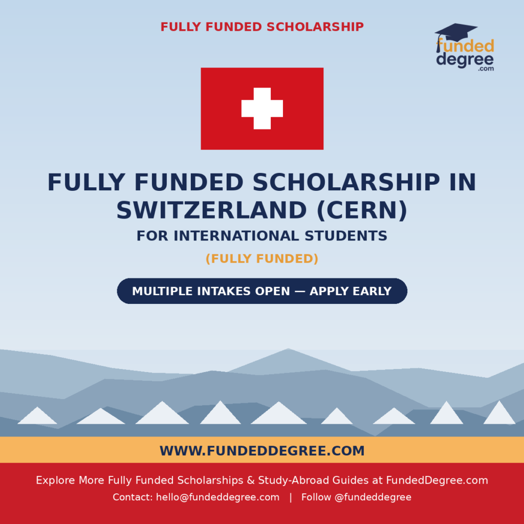 Fully Funded Scholarship in Switzerland: CERN Student Programs for International Students (2027) 1 Fully Funded Scholarship in Switzerland (CERN) banner