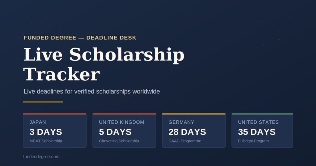 Live Scholarships Deadline Tracker