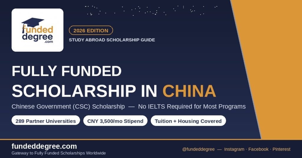 Fully Funded Scholarship in China 2026